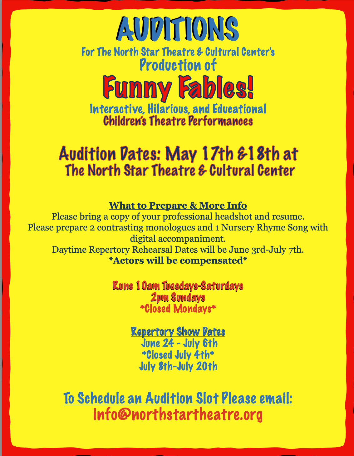 Theatre camp auditions